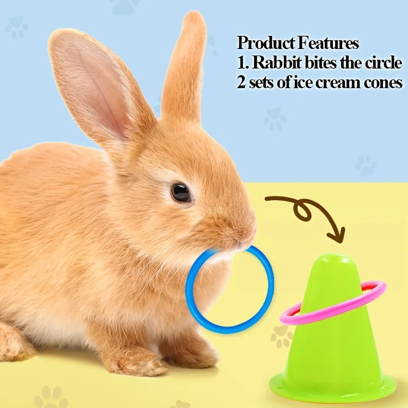 Jouet en forme de cornet de glace pour lapins – anti-ennui et anti-stress