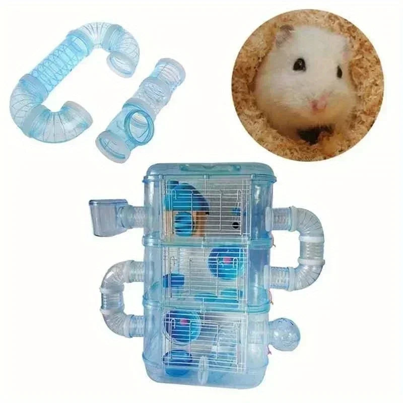 Système de tubes modulables pour hamsters dorés – salle de bain extérieure incluse