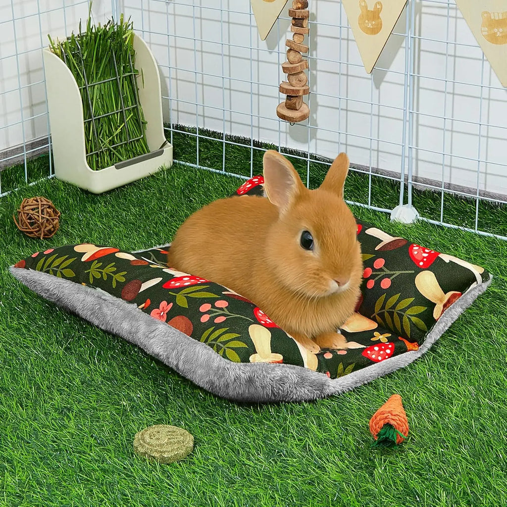 Tapis-Lit Lavable Double Face pour Lapin – Coussin Moelleux & Facile d'Entretien
