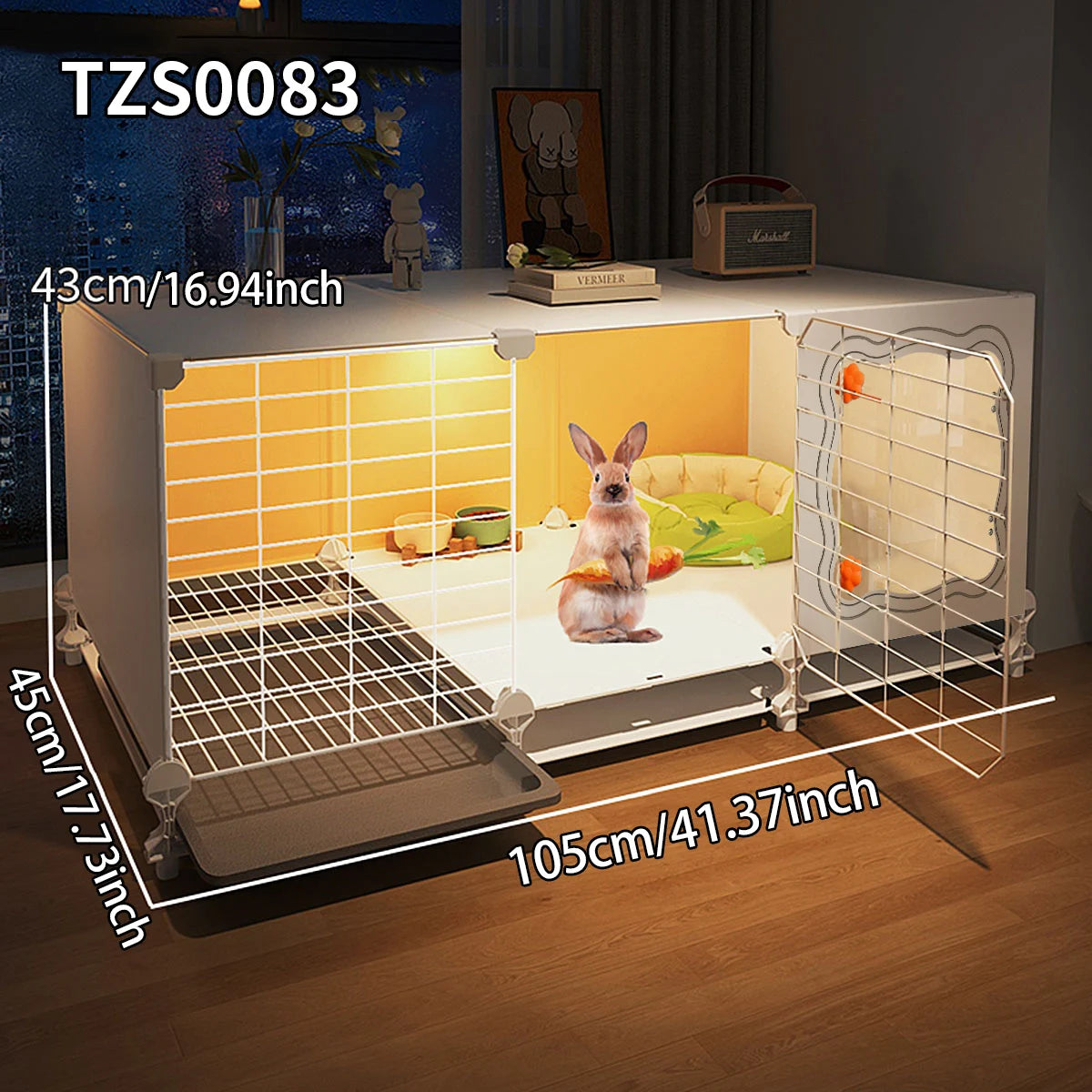 Cage Lapin Villa avec Espace de Vie Séparé