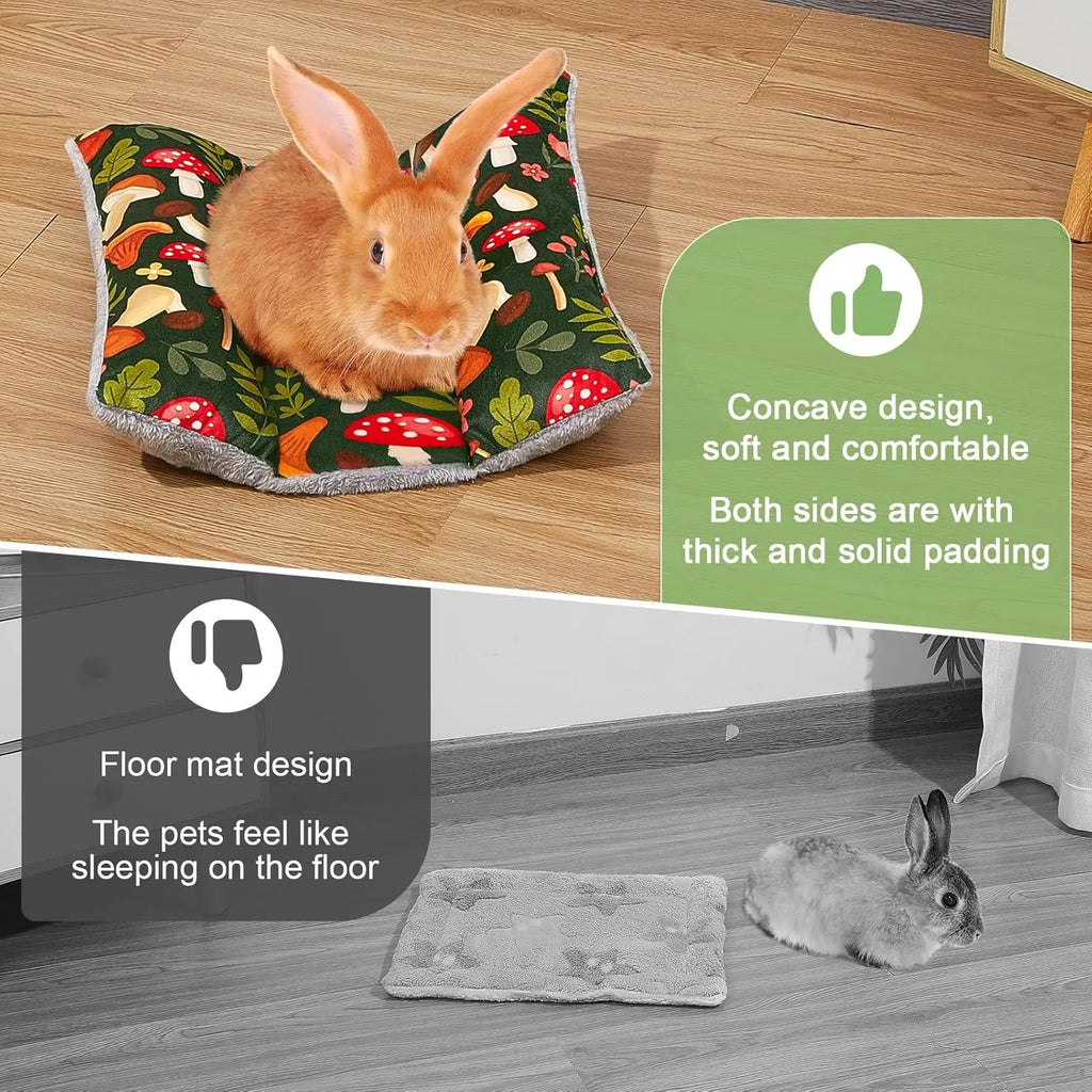 Tapis-Lit Lavable Double Face pour Lapin – Coussin Moelleux & Facile d'Entretien