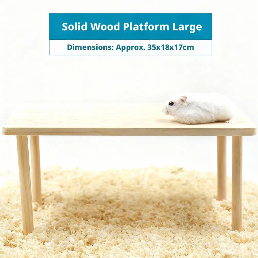 Plateforme de jeu en bois pour hamsters – décor naturel et stimulant