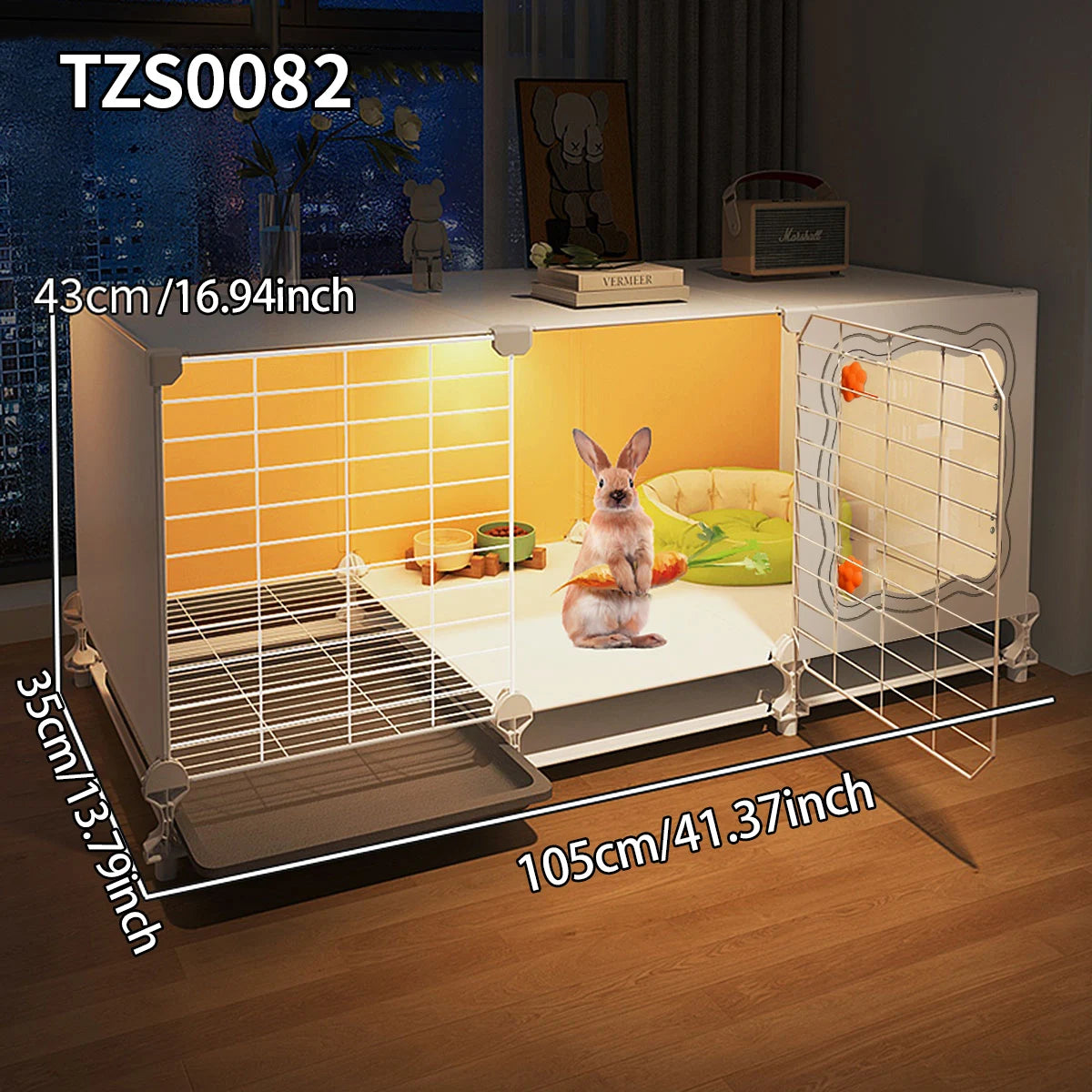Cage Lapin Villa avec Espace de Vie Séparé