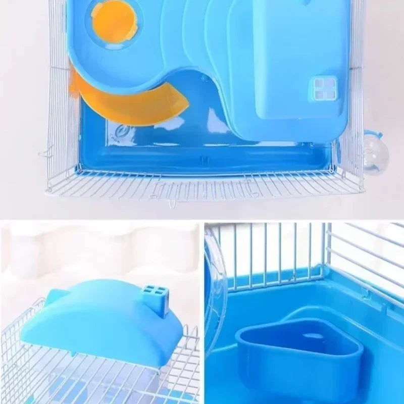 Mini Château Cage Hamster Double Couche Portable