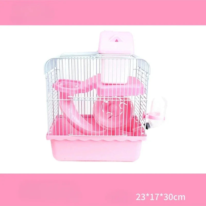 Mini Château Cage Hamster Double Couche Portable