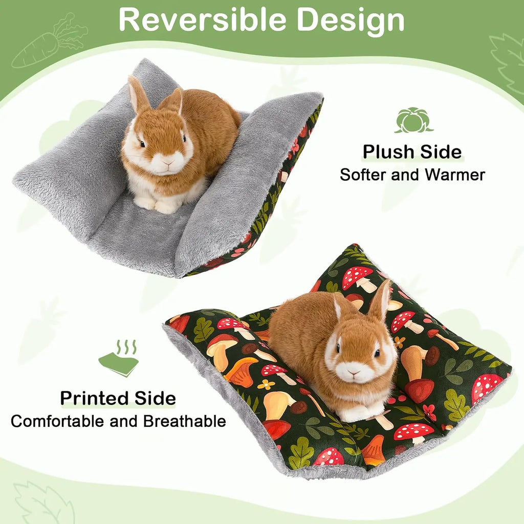 Tapis-Lit Lavable Double Face pour Lapin – Coussin Moelleux & Facile d'Entretien